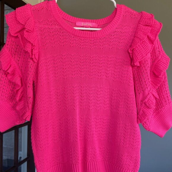 Lilly Pulitzer Isabeli Sweater | Bright Pink XS - Picture 6 of 7